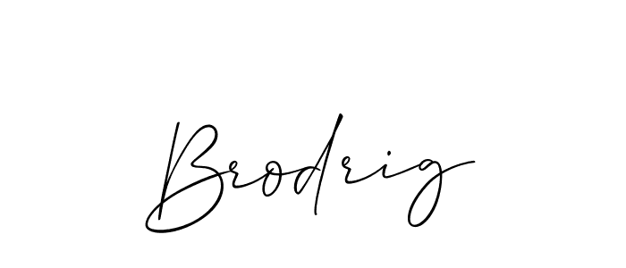 How to make Brodrig signature? Allison_Script is a professional autograph style. Create handwritten signature for Brodrig name. Brodrig signature style 2 images and pictures png