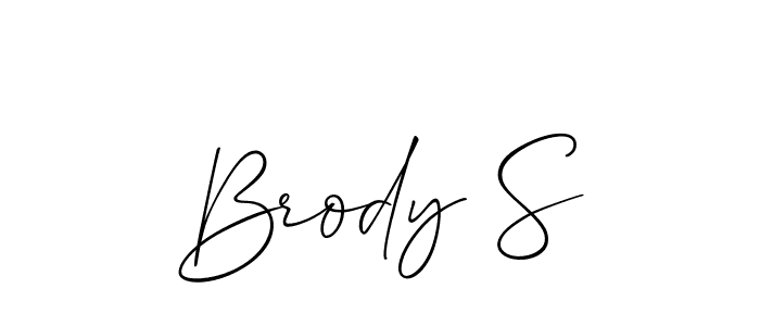 The best way (Allison_Script) to make a short signature is to pick only two or three words in your name. The name Brody S include a total of six letters. For converting this name. Brody S signature style 2 images and pictures png
