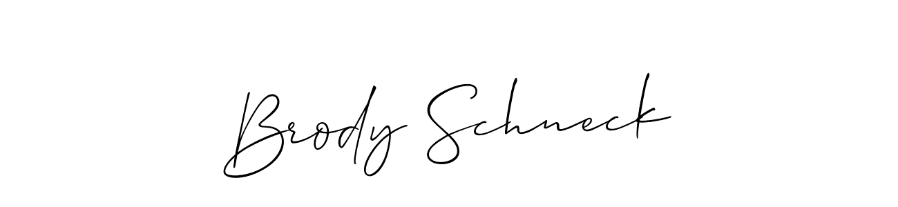 Create a beautiful signature design for name Brody Schneck. With this signature (Allison_Script) fonts, you can make a handwritten signature for free. Brody Schneck signature style 2 images and pictures png