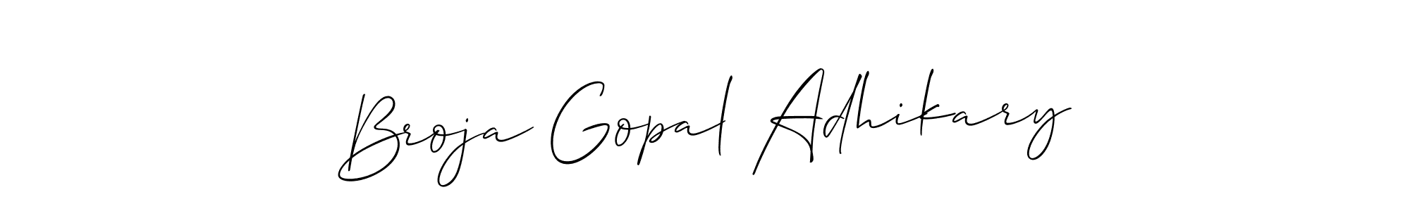 How to make Broja Gopal Adhikary signature? Allison_Script is a professional autograph style. Create handwritten signature for Broja Gopal Adhikary name. Broja Gopal Adhikary signature style 2 images and pictures png