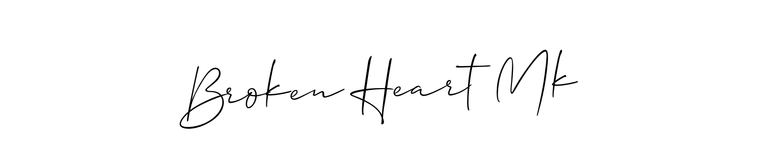 It looks lik you need a new signature style for name Broken Heart Mk. Design unique handwritten (Allison_Script) signature with our free signature maker in just a few clicks. Broken Heart Mk signature style 2 images and pictures png