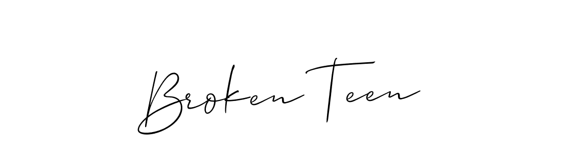 Use a signature maker to create a handwritten signature online. With this signature software, you can design (Allison_Script) your own signature for name Broken Teen. Broken Teen signature style 2 images and pictures png