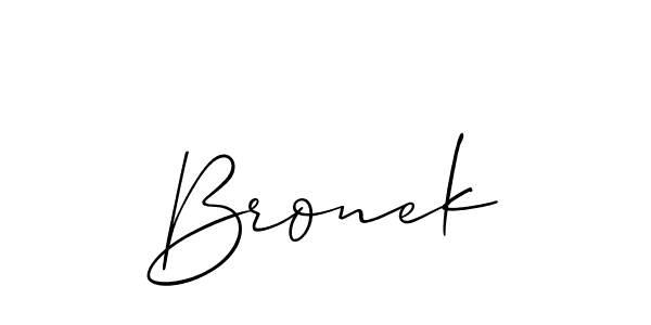 How to make Bronek signature? Allison_Script is a professional autograph style. Create handwritten signature for Bronek name. Bronek signature style 2 images and pictures png