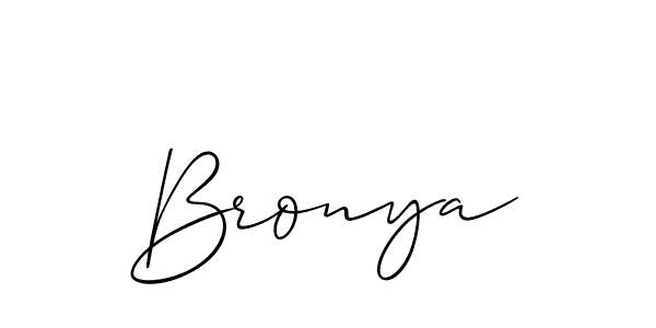 Bronya stylish signature style. Best Handwritten Sign (Allison_Script) for my name. Handwritten Signature Collection Ideas for my name Bronya. Bronya signature style 2 images and pictures png