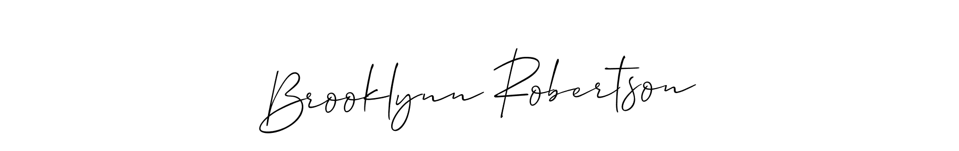 if you are searching for the best signature style for your name Brooklynn Robertson. so please give up your signature search. here we have designed multiple signature styles  using Allison_Script. Brooklynn Robertson signature style 2 images and pictures png