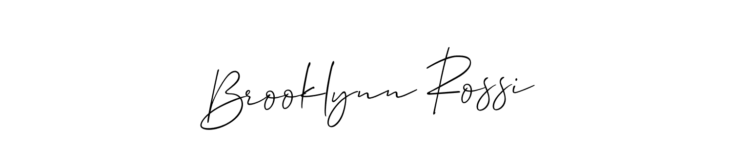 Make a beautiful signature design for name Brooklynn Rossi. With this signature (Allison_Script) style, you can create a handwritten signature for free. Brooklynn Rossi signature style 2 images and pictures png