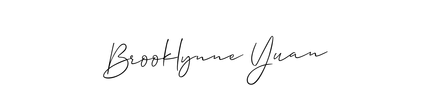 Make a beautiful signature design for name Brooklynne Yuan. With this signature (Allison_Script) style, you can create a handwritten signature for free. Brooklynne Yuan signature style 2 images and pictures png