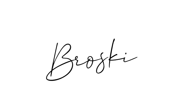 Best and Professional Signature Style for Broski. Allison_Script Best Signature Style Collection. Broski signature style 2 images and pictures png