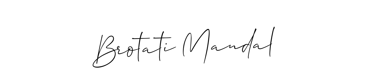 Make a beautiful signature design for name Brotati Mandal. With this signature (Allison_Script) style, you can create a handwritten signature for free. Brotati Mandal signature style 2 images and pictures png