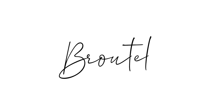 Allison_Script is a professional signature style that is perfect for those who want to add a touch of class to their signature. It is also a great choice for those who want to make their signature more unique. Get Broutel name to fancy signature for free. Broutel signature style 2 images and pictures png