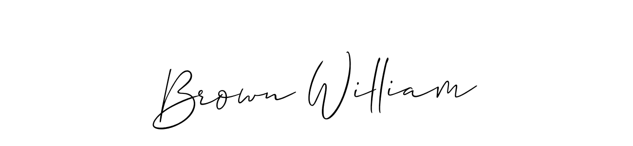 Allison_Script is a professional signature style that is perfect for those who want to add a touch of class to their signature. It is also a great choice for those who want to make their signature more unique. Get Brown William name to fancy signature for free. Brown William signature style 2 images and pictures png