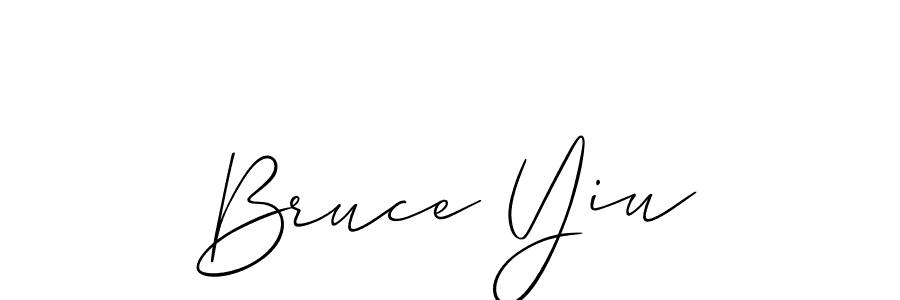 The best way (Allison_Script) to make a short signature is to pick only two or three words in your name. The name Bruce Yiu include a total of six letters. For converting this name. Bruce Yiu signature style 2 images and pictures png