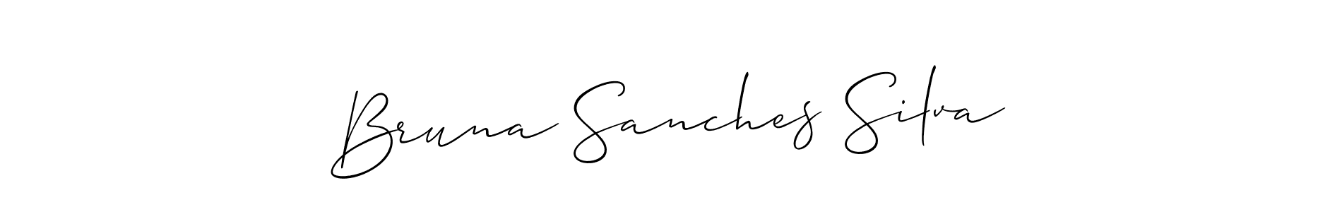 The best way (Allison_Script) to make a short signature is to pick only two or three words in your name. The name Bruna Sanches Silva include a total of six letters. For converting this name. Bruna Sanches Silva signature style 2 images and pictures png