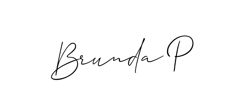 Create a beautiful signature design for name Brunda P. With this signature (Allison_Script) fonts, you can make a handwritten signature for free. Brunda P signature style 2 images and pictures png