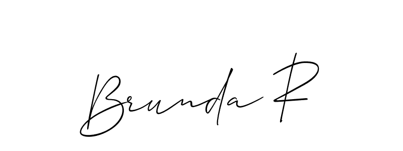 Create a beautiful signature design for name Brunda R. With this signature (Allison_Script) fonts, you can make a handwritten signature for free. Brunda R signature style 2 images and pictures png