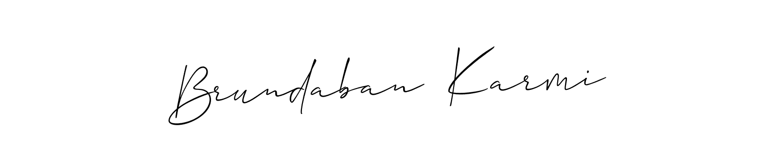 Create a beautiful signature design for name Brundaban  Karmi. With this signature (Allison_Script) fonts, you can make a handwritten signature for free. Brundaban  Karmi signature style 2 images and pictures png