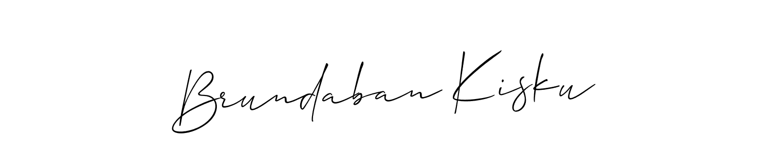 Allison_Script is a professional signature style that is perfect for those who want to add a touch of class to their signature. It is also a great choice for those who want to make their signature more unique. Get Brundaban Kisku name to fancy signature for free. Brundaban Kisku signature style 2 images and pictures png