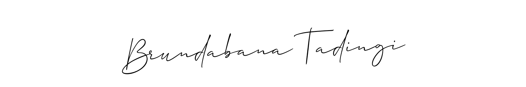 Make a short Brundabana Tadingi signature style. Manage your documents anywhere anytime using Allison_Script. Create and add eSignatures, submit forms, share and send files easily. Brundabana Tadingi signature style 2 images and pictures png