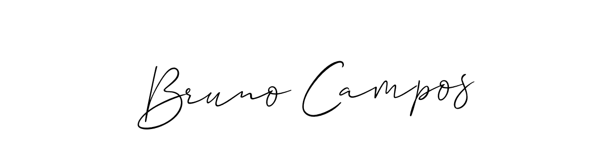 Use a signature maker to create a handwritten signature online. With this signature software, you can design (Allison_Script) your own signature for name Bruno Campos. Bruno Campos signature style 2 images and pictures png