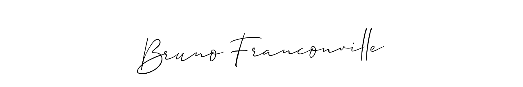 Create a beautiful signature design for name Bruno Franconville. With this signature (Allison_Script) fonts, you can make a handwritten signature for free. Bruno Franconville signature style 2 images and pictures png
