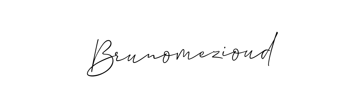 How to make Brunomezioud name signature. Use Allison_Script style for creating short signs online. This is the latest handwritten sign. Brunomezioud signature style 2 images and pictures png