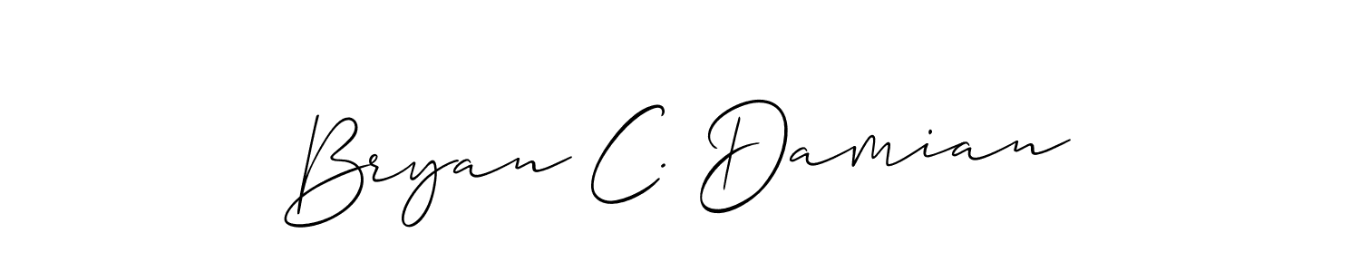 The best way (Allison_Script) to make a short signature is to pick only two or three words in your name. The name Bryan C. Damian include a total of six letters. For converting this name. Bryan C. Damian signature style 2 images and pictures png