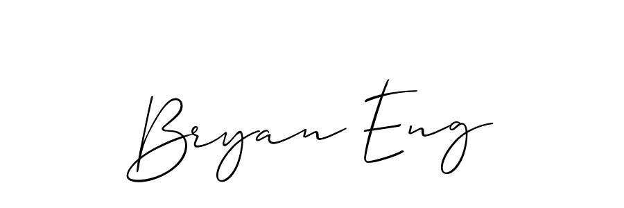 The best way (Allison_Script) to make a short signature is to pick only two or three words in your name. The name Bryan Eng include a total of six letters. For converting this name. Bryan Eng signature style 2 images and pictures png