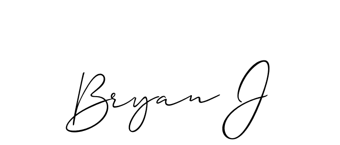 You should practise on your own different ways (Allison_Script) to write your name (Bryan J) in signature. don't let someone else do it for you. Bryan J signature style 2 images and pictures png