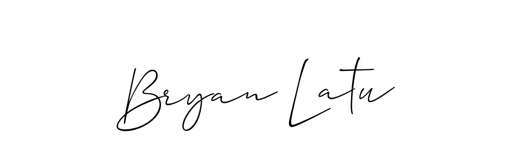 How to make Bryan Latu signature? Allison_Script is a professional autograph style. Create handwritten signature for Bryan Latu name. Bryan Latu signature style 2 images and pictures png