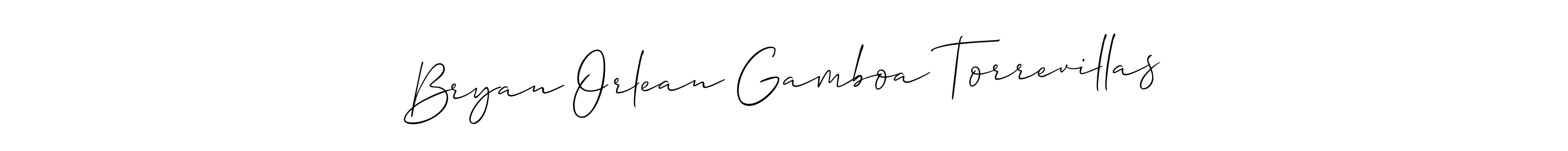 How to make Bryan Orlean Gamboa Torrevillas name signature. Use Allison_Script style for creating short signs online. This is the latest handwritten sign. Bryan Orlean Gamboa Torrevillas signature style 2 images and pictures png