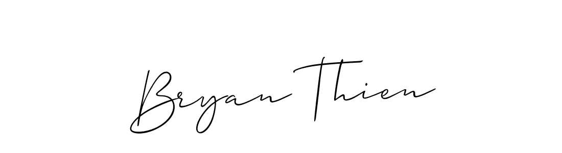 Use a signature maker to create a handwritten signature online. With this signature software, you can design (Allison_Script) your own signature for name Bryan Thien. Bryan Thien signature style 2 images and pictures png