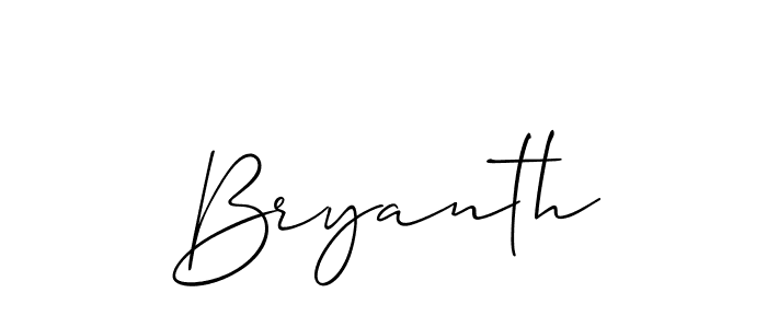 You should practise on your own different ways (Allison_Script) to write your name (Bryanth) in signature. don't let someone else do it for you. Bryanth signature style 2 images and pictures png