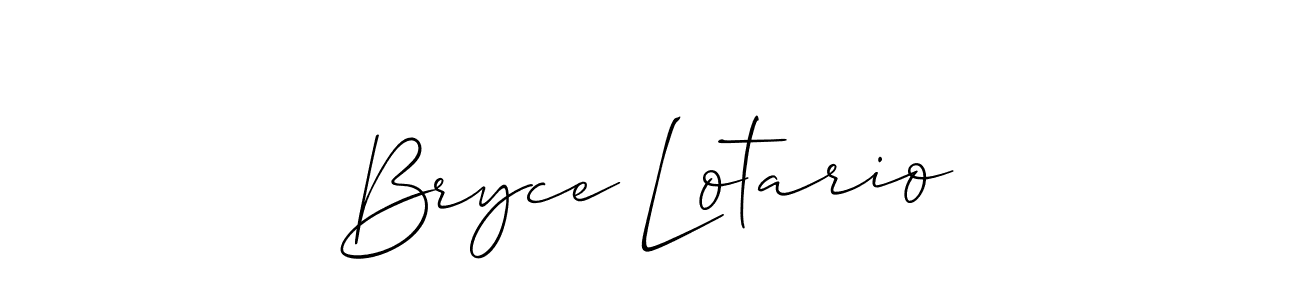 It looks lik you need a new signature style for name Bryce Lotario. Design unique handwritten (Allison_Script) signature with our free signature maker in just a few clicks. Bryce Lotario signature style 2 images and pictures png