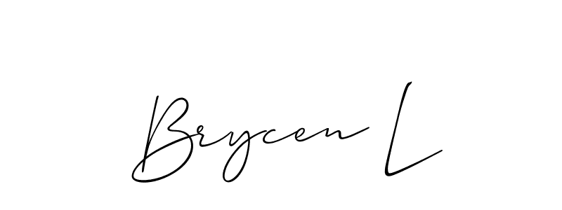 Make a beautiful signature design for name Brycen L. With this signature (Allison_Script) style, you can create a handwritten signature for free. Brycen L signature style 2 images and pictures png