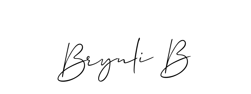 Design your own signature with our free online signature maker. With this signature software, you can create a handwritten (Allison_Script) signature for name Brynli B. Brynli B signature style 2 images and pictures png