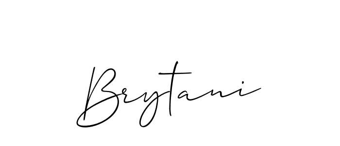 Make a beautiful signature design for name Brytani. With this signature (Allison_Script) style, you can create a handwritten signature for free. Brytani signature style 2 images and pictures png