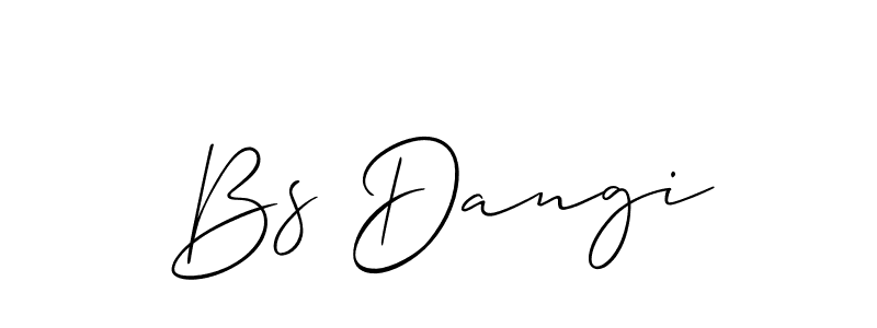 Use a signature maker to create a handwritten signature online. With this signature software, you can design (Allison_Script) your own signature for name Bs Dangi. Bs Dangi signature style 2 images and pictures png