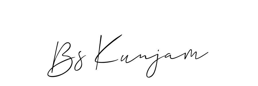 Make a beautiful signature design for name Bs Kunjam. With this signature (Allison_Script) style, you can create a handwritten signature for free. Bs Kunjam signature style 2 images and pictures png