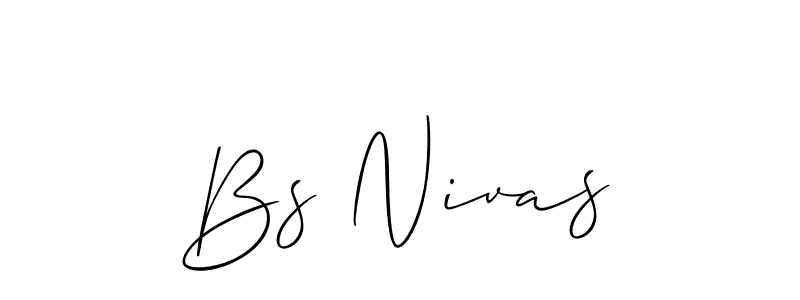 How to make Bs Nivas name signature. Use Allison_Script style for creating short signs online. This is the latest handwritten sign. Bs Nivas signature style 2 images and pictures png