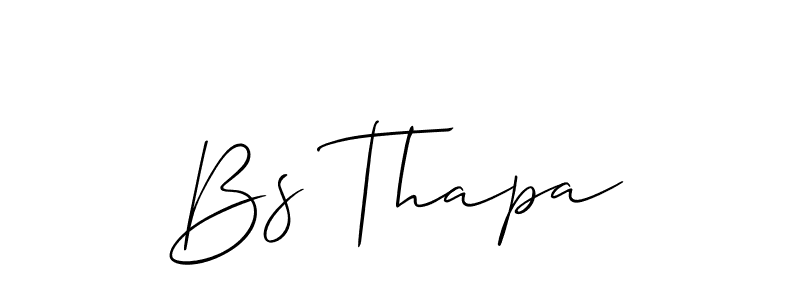 Create a beautiful signature design for name Bs Thapa. With this signature (Allison_Script) fonts, you can make a handwritten signature for free. Bs Thapa signature style 2 images and pictures png