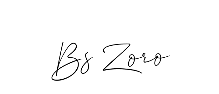 Use a signature maker to create a handwritten signature online. With this signature software, you can design (Allison_Script) your own signature for name Bs Zoro. Bs Zoro signature style 2 images and pictures png