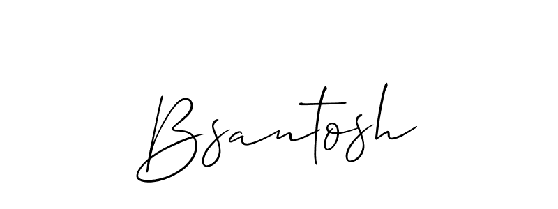 Use a signature maker to create a handwritten signature online. With this signature software, you can design (Allison_Script) your own signature for name Bsantosh. Bsantosh signature style 2 images and pictures png