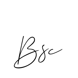 Create a beautiful signature design for name Bsc. With this signature (Allison_Script) fonts, you can make a handwritten signature for free. Bsc signature style 2 images and pictures png