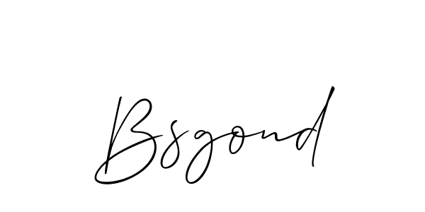 Create a beautiful signature design for name Bsgond. With this signature (Allison_Script) fonts, you can make a handwritten signature for free. Bsgond signature style 2 images and pictures png