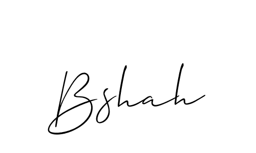 How to make Bshah signature? Allison_Script is a professional autograph style. Create handwritten signature for Bshah name. Bshah signature style 2 images and pictures png