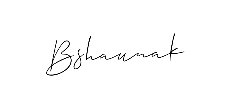 Create a beautiful signature design for name Bshaunak. With this signature (Allison_Script) fonts, you can make a handwritten signature for free. Bshaunak signature style 2 images and pictures png