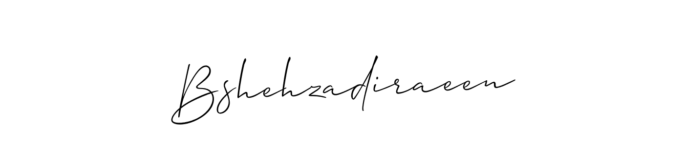 Design your own signature with our free online signature maker. With this signature software, you can create a handwritten (Allison_Script) signature for name Bshehzadiraeen. Bshehzadiraeen signature style 2 images and pictures png