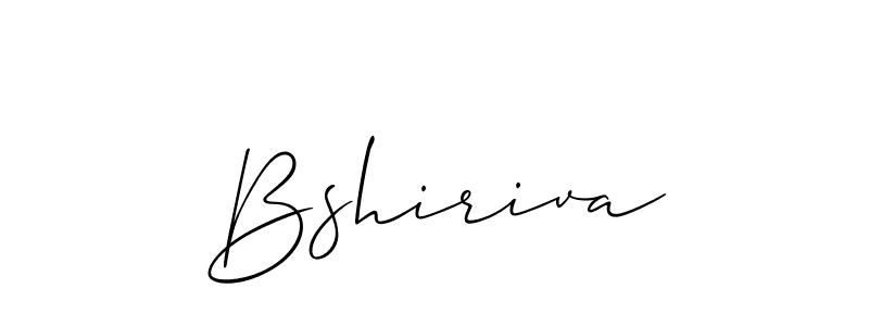 Create a beautiful signature design for name Bshiriva. With this signature (Allison_Script) fonts, you can make a handwritten signature for free. Bshiriva signature style 2 images and pictures png