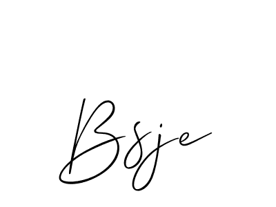 Use a signature maker to create a handwritten signature online. With this signature software, you can design (Allison_Script) your own signature for name Bsje. Bsje signature style 2 images and pictures png