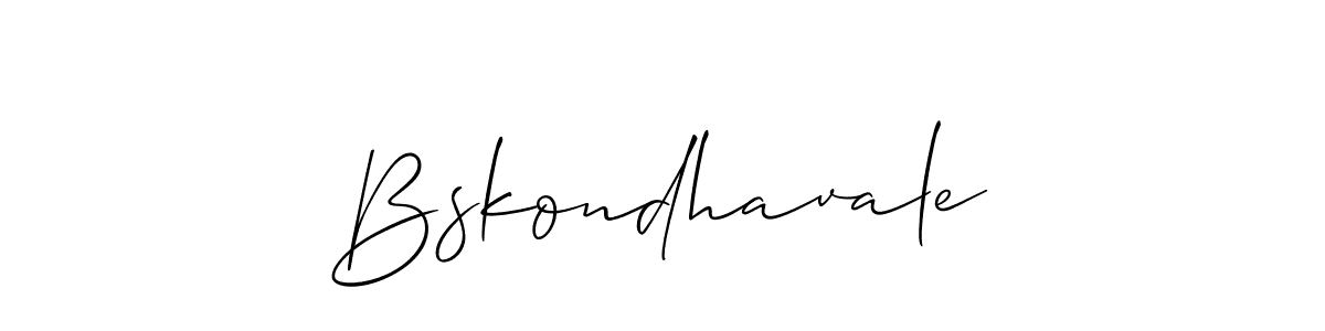 Make a beautiful signature design for name Bskondhavale. With this signature (Allison_Script) style, you can create a handwritten signature for free. Bskondhavale signature style 2 images and pictures png